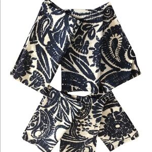 World Market Set 6 100% Cotton Napkins Navy White Square Dining NWOT 100% Cotton